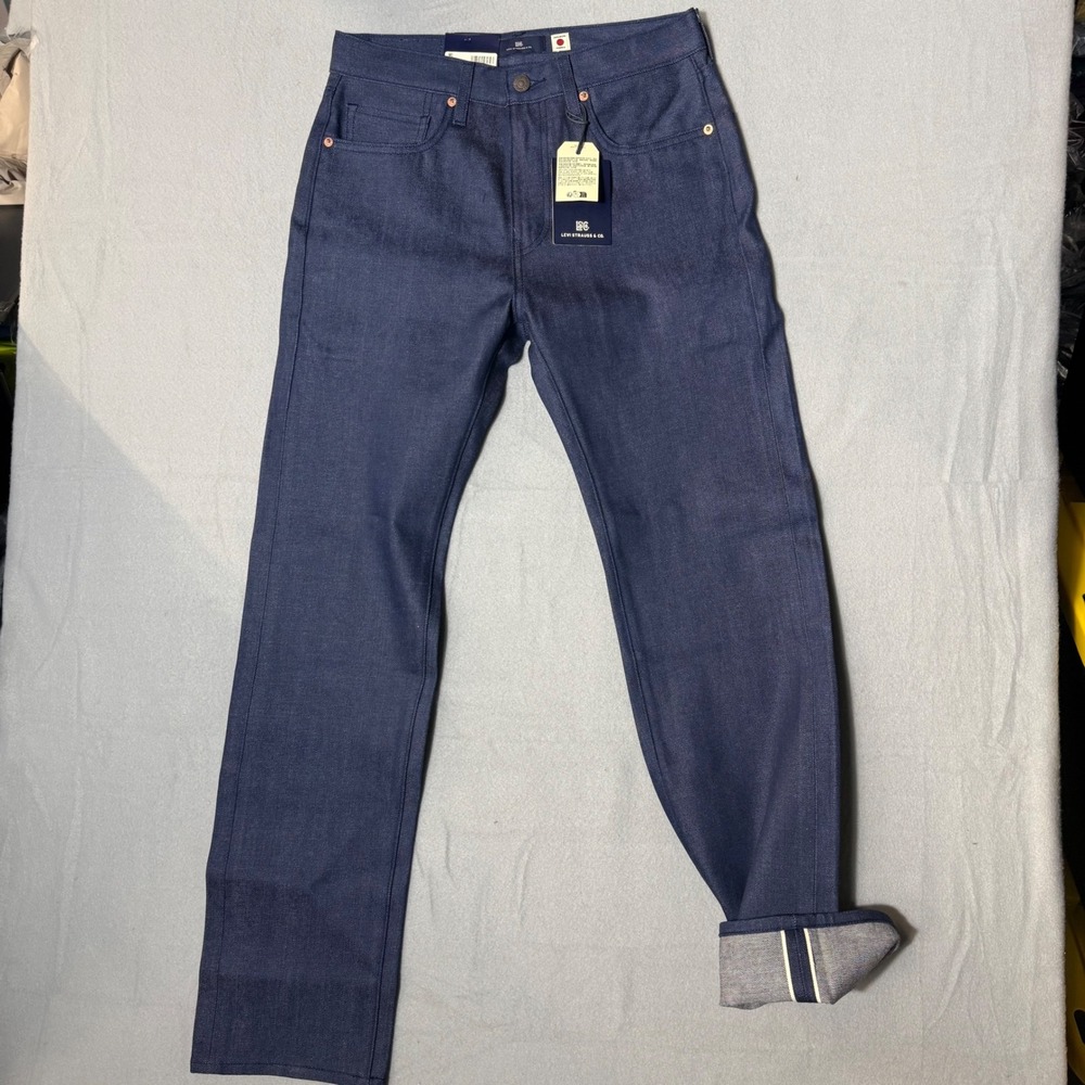 Levi's 505 Regular Fit Japanese Selvedge Denim Jeans A58780007 Dark Indigo 30x32